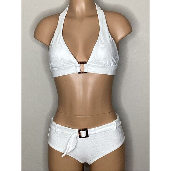 New. SEAFOLLY white high waisted bikini. US size 6/8. Retails $175 - Picture 2 of 12